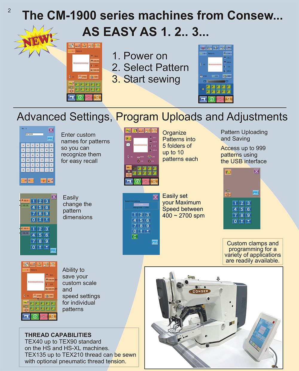 CONSEW CM-1900HS Electronic Tacker