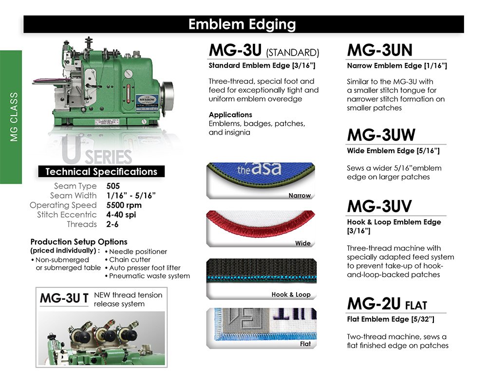 MERROW MG-3U Emblem Edge Sewing Machine